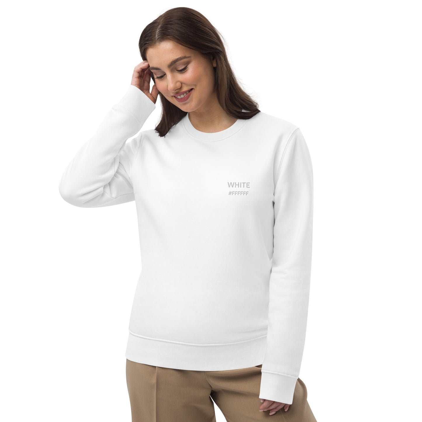Organic White Sweatshirt - #FFFFFF