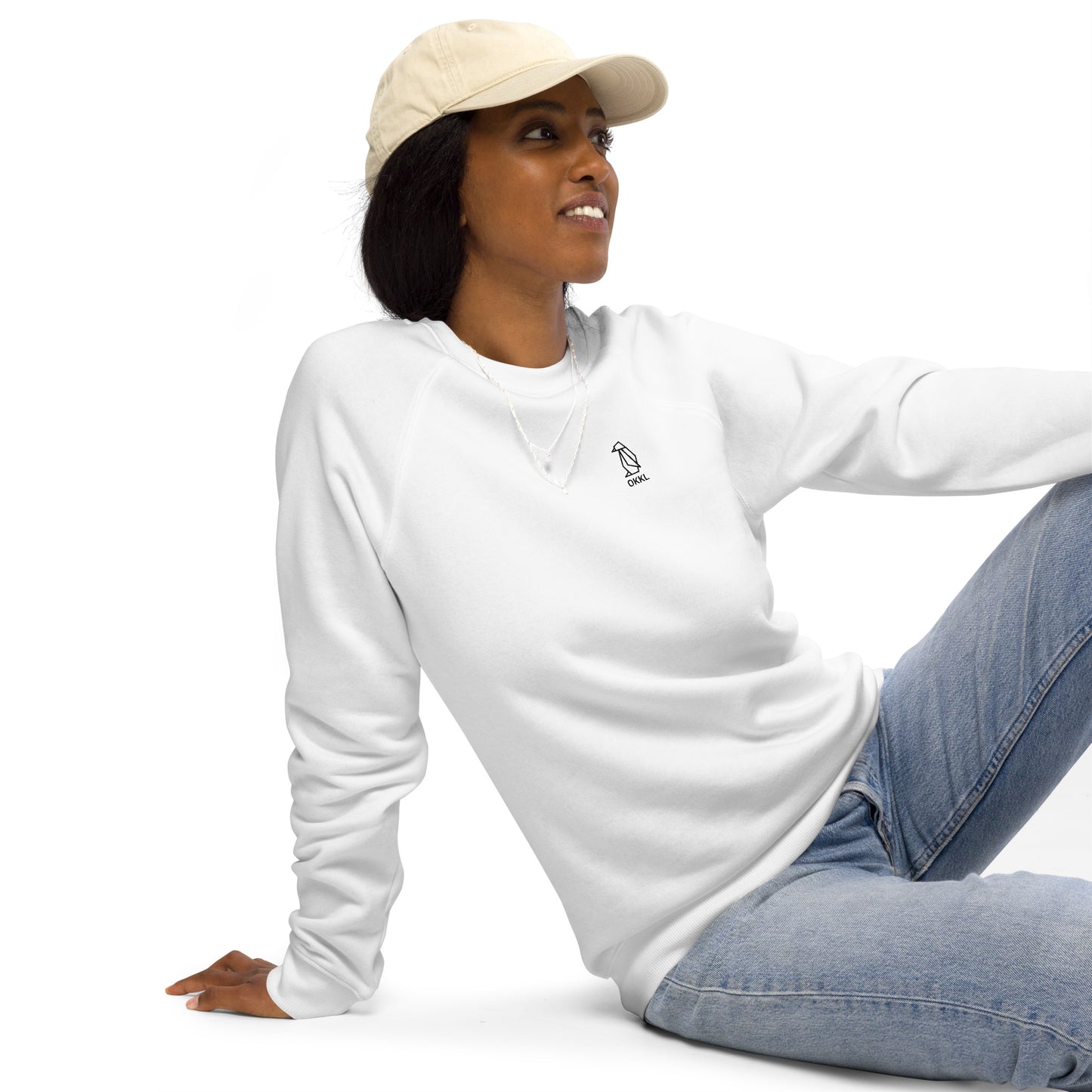 Penguin: Unisex organic raglan sweatshirt