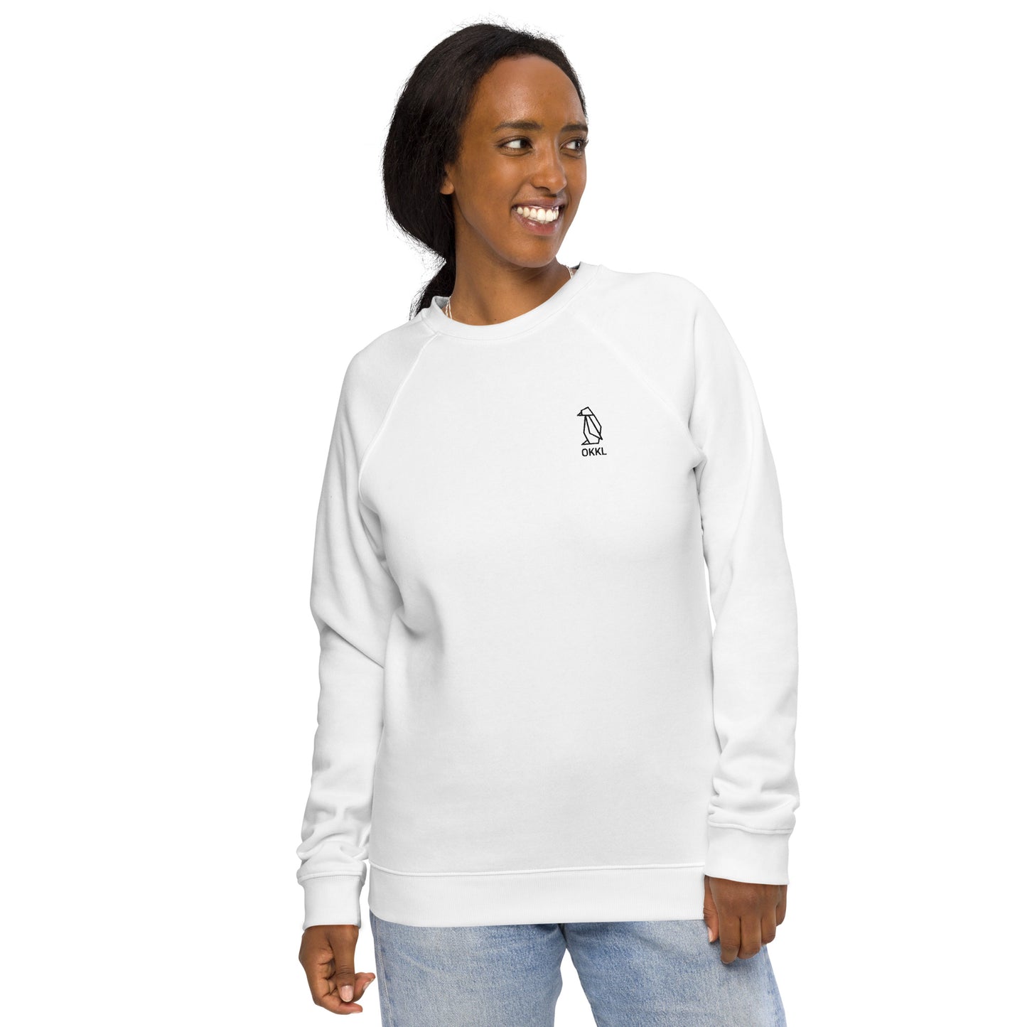 Penguin: Unisex organic raglan sweatshirt