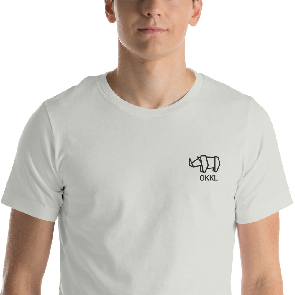 OKKL Rhino: Light Grey Unisex t-shirt