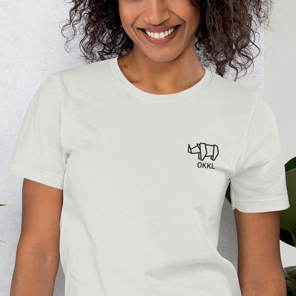 OKKL Rhino: Light Grey Unisex t-shirt