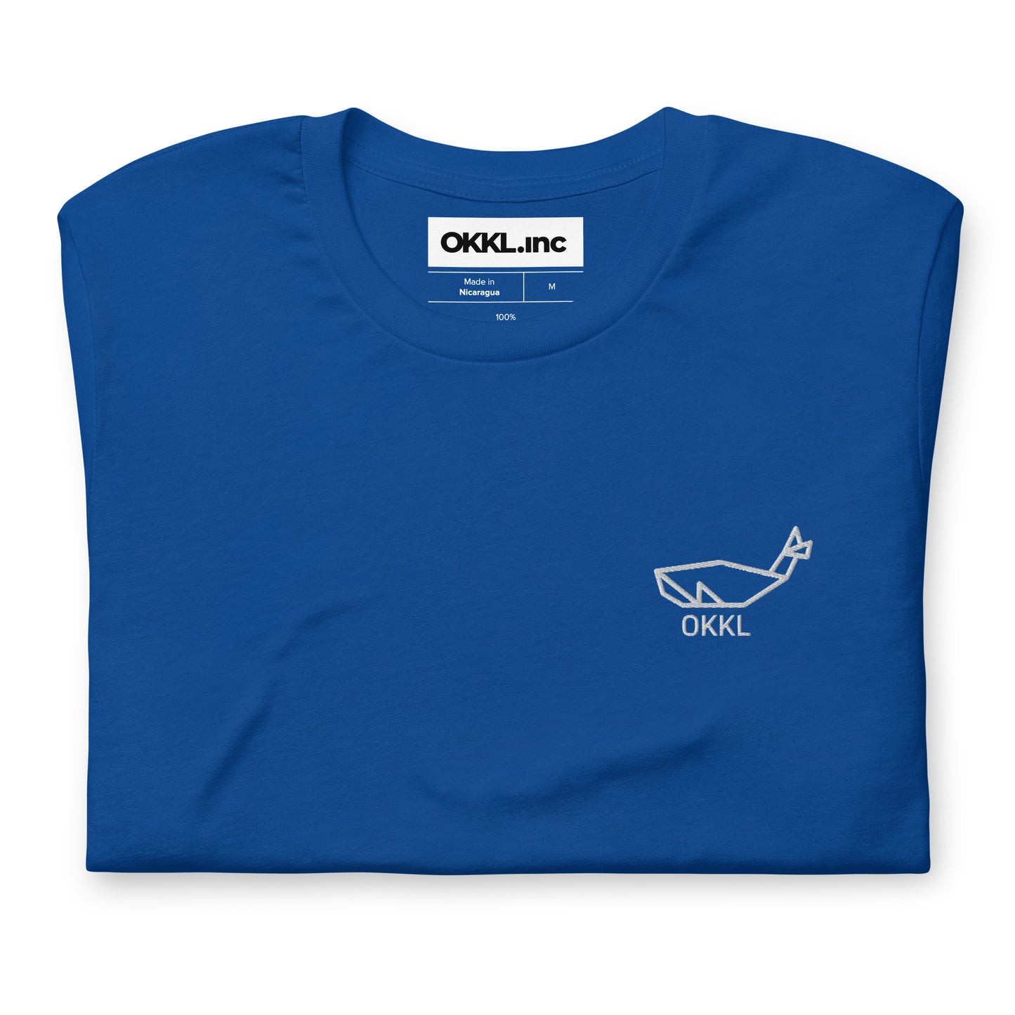 OKKL Whale: Blue Unisex t-shirt