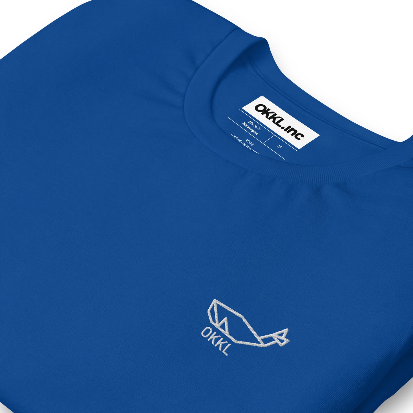 OKKL Whale: Blue Unisex t-shirt