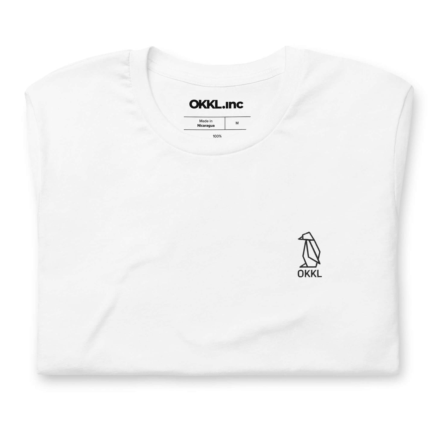 OKKL Penguin: White Unisex t-shirt