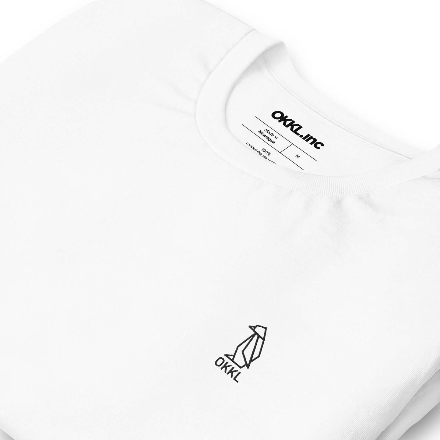 OKKL Penguin: White Unisex t-shirt