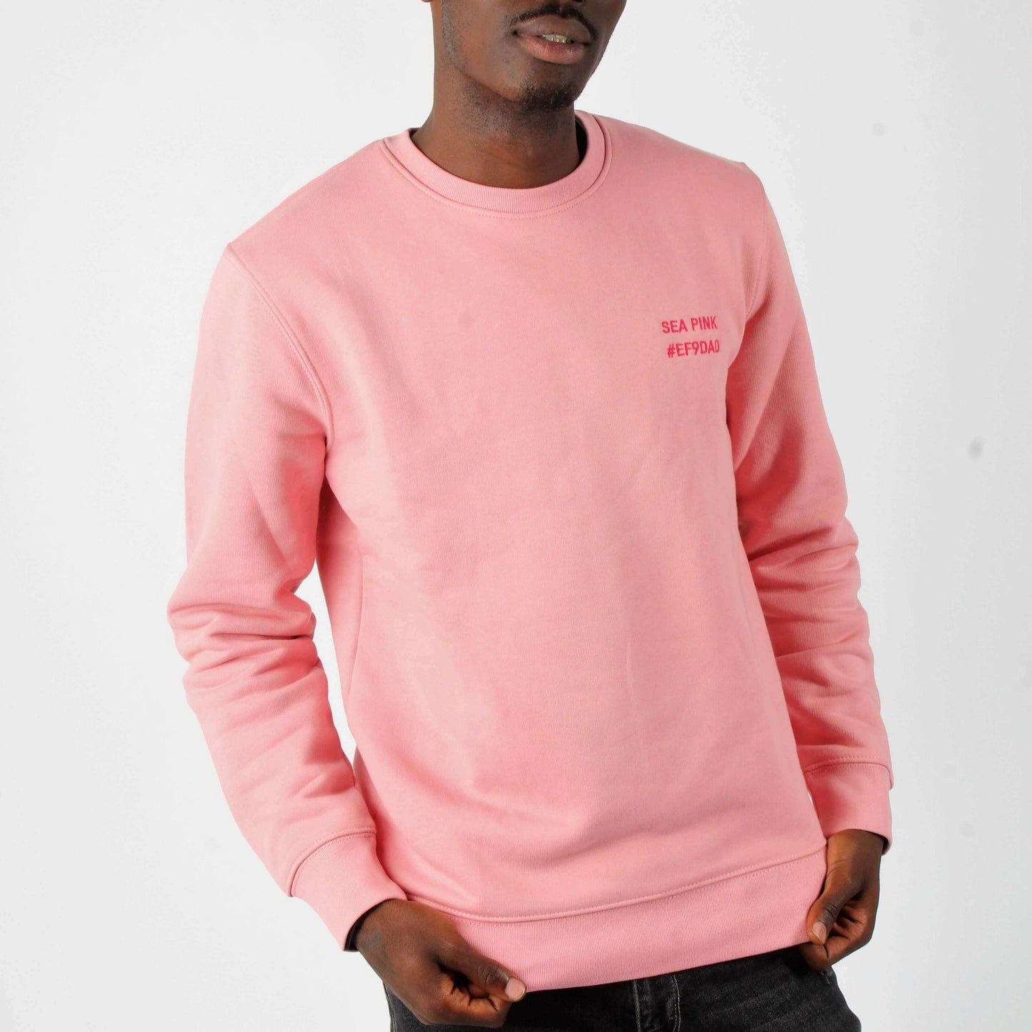Organic Sea Pink Sweatshirt, #EF9DA0