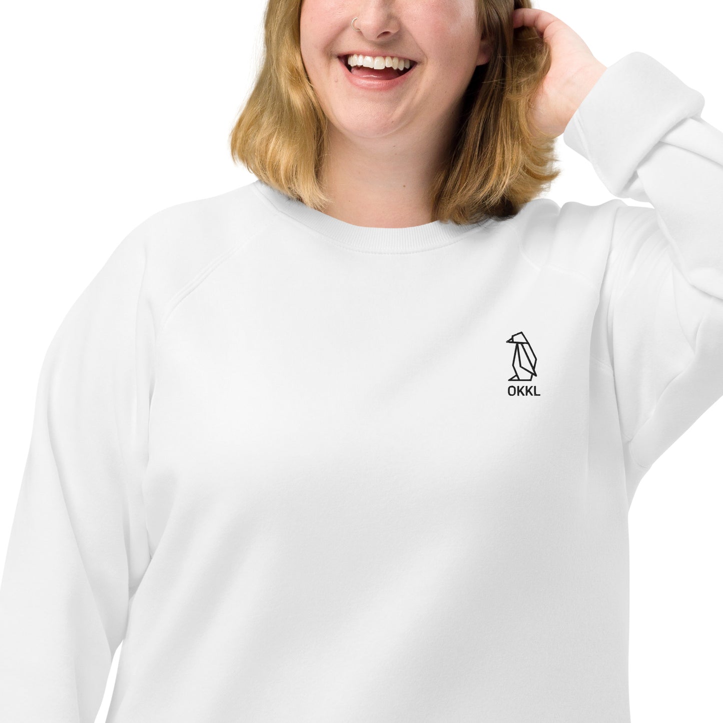 Penguin: Unisex organic raglan sweatshirt